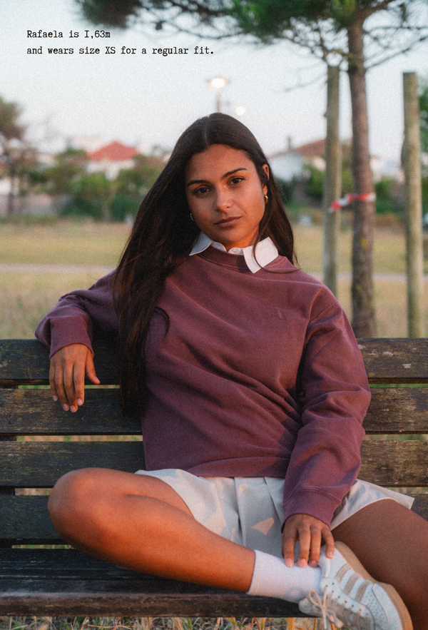 ACID WASH SWEATSHIRT | BORDEAUX