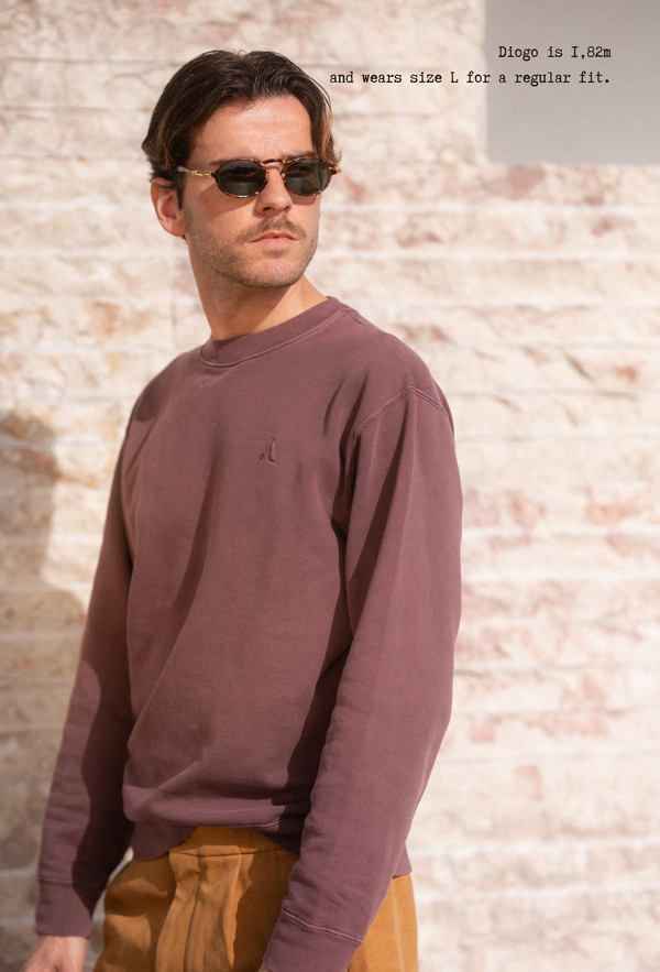 ACID WASH SWEATSHIRT | BORDEAUX