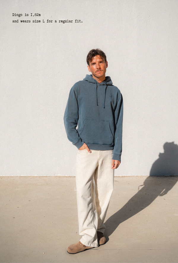 ACID WASH HOODIE | NAVY BLUE