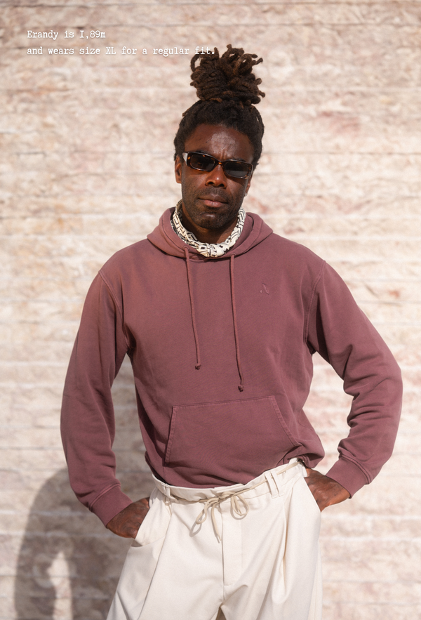 ACID WASH HOODIE | BORDEAUX