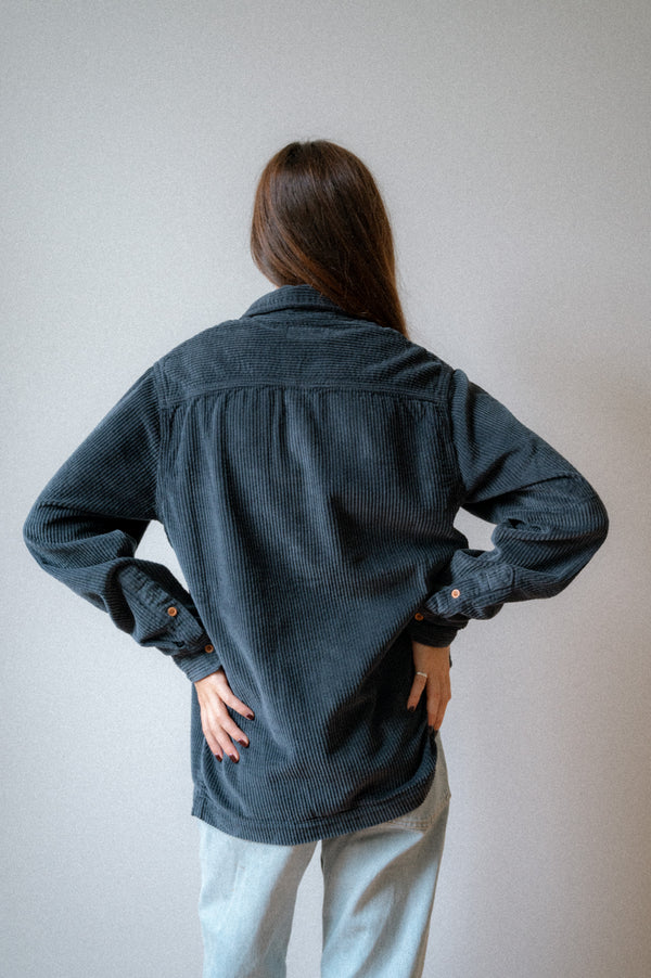 BOMBAZINE OVERSHIRT | NAVY BLUE