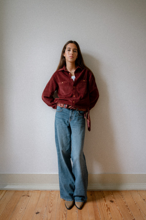 BOMBAZINE OVERSHIRT | BORDEAUX