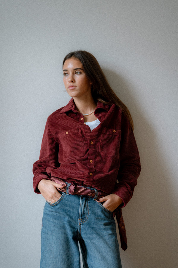 BOMBAZINE OVERSHIRT | BORDEAUX