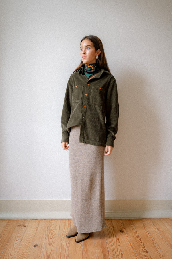 BOMBAZINE OVERSHIRT | GREEN