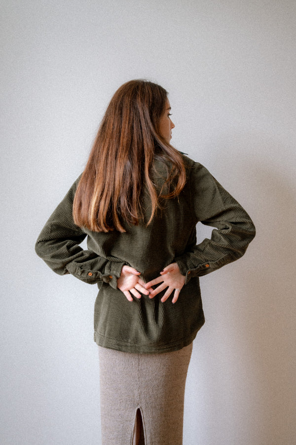 BOMBAZINE OVERSHIRT | GREEN