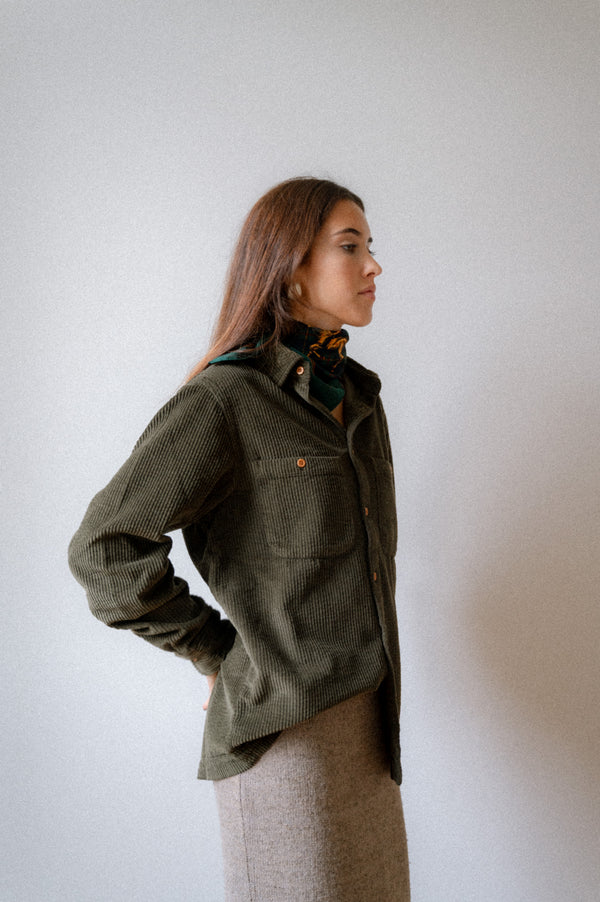 BOMBAZINE OVERSHIRT | GREEN