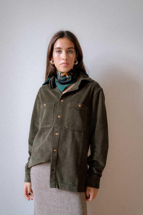 BOMBAZINE OVERSHIRT | GREEN