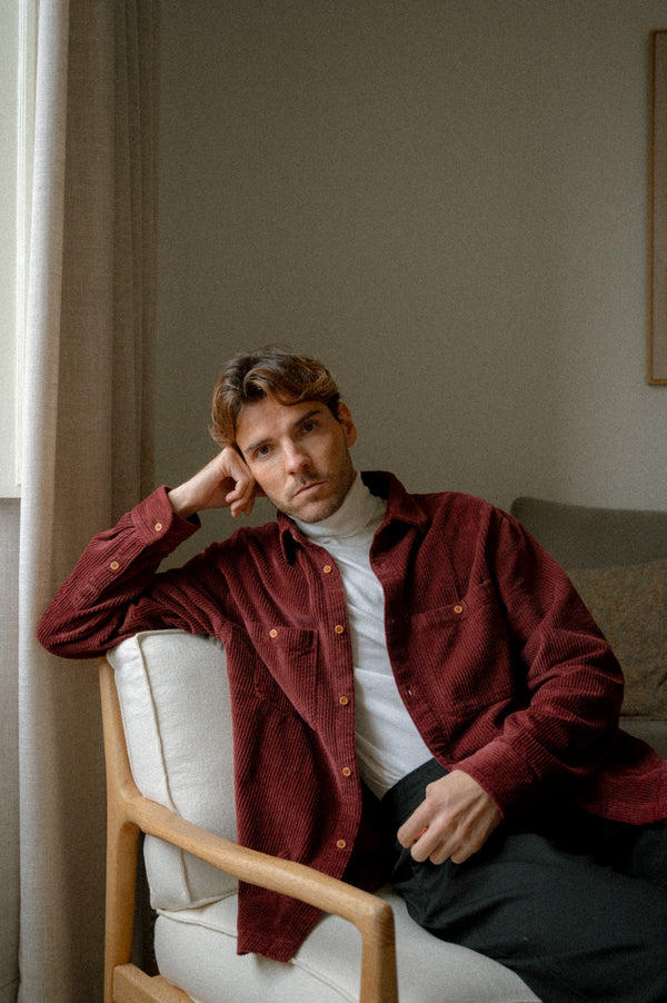 BOMBAZINE OVERSHIRT | BORDEAUX