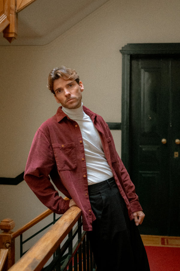 BOMBAZINE OVERSHIRT | BORDEAUX