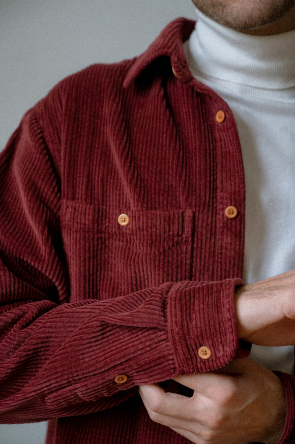BOMBAZINE OVERSHIRT | BORDEAUX