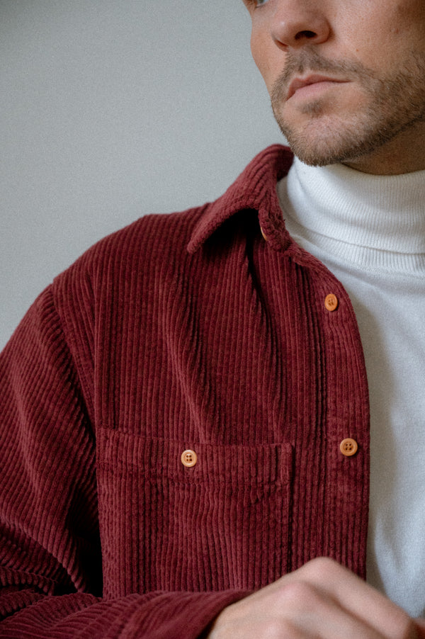 BOMBAZINE OVERSHIRT | BORDEAUX