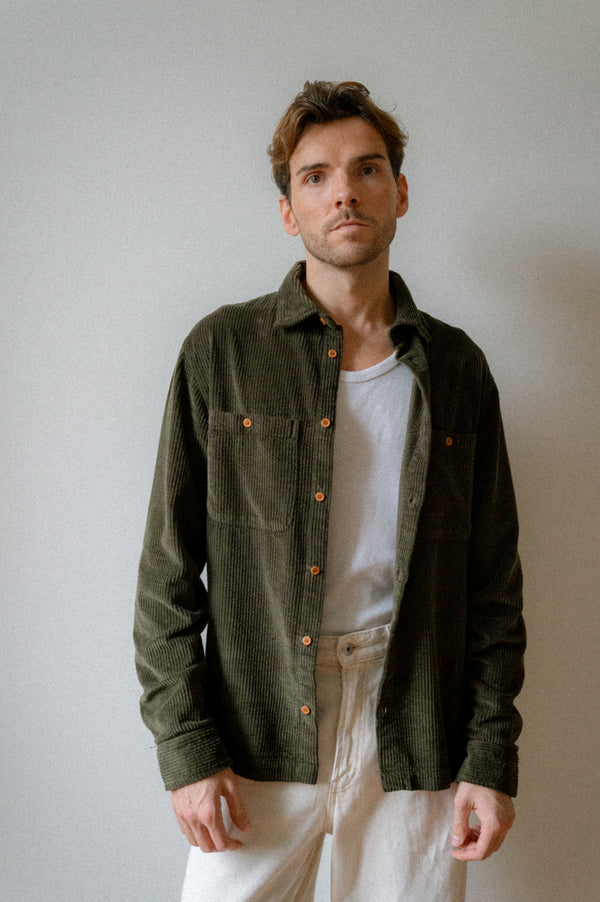 BOMBAZINE OVERSHIRT | GREEN