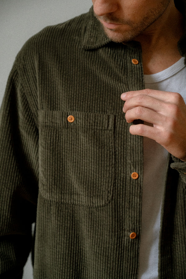 BOMBAZINE OVERSHIRT | GREEN