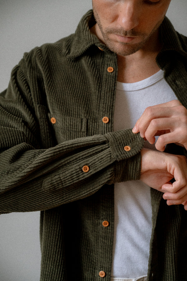 BOMBAZINE OVERSHIRT | GREEN