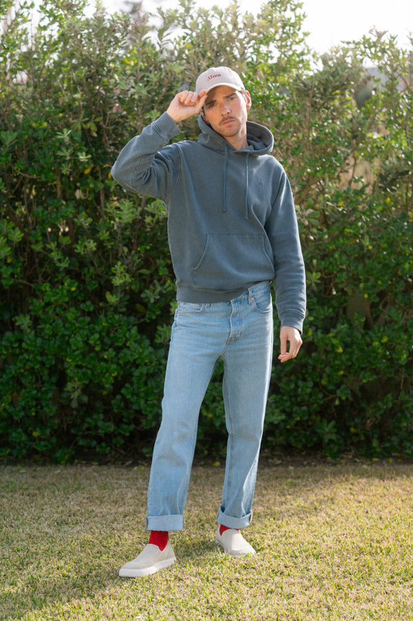 ACID WASH HOODIE | NAVY BLUE