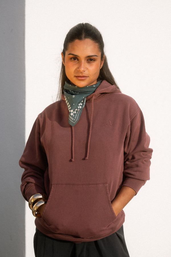 ACID WASH HOODIE | BORDEAUX