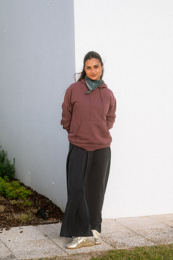 ACID WASH HOODIE | BORDEAUX