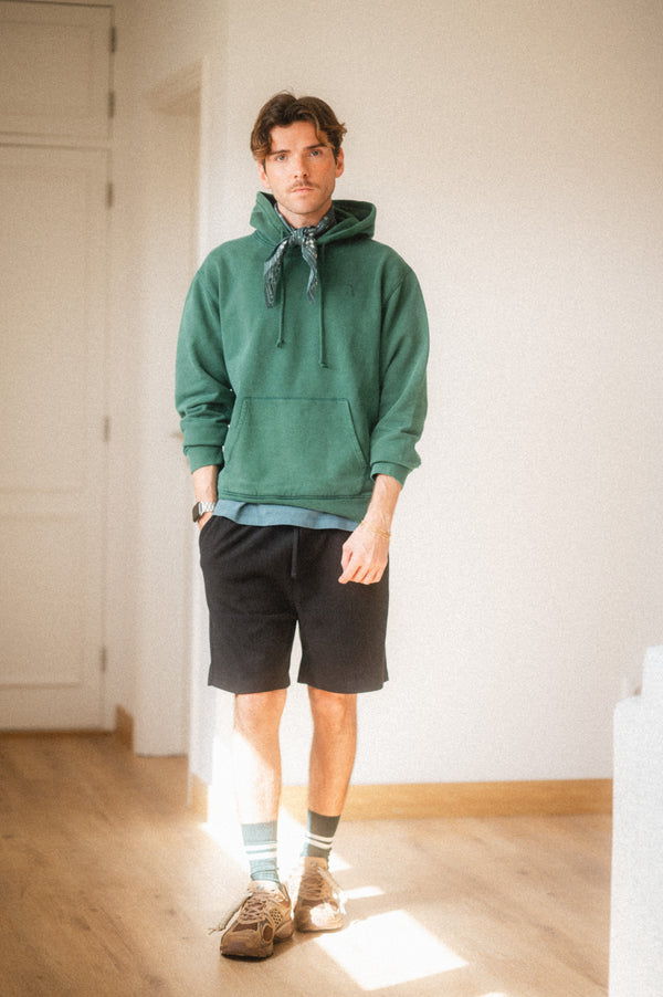 ACID WASH HOODIE | FOREST GREEN