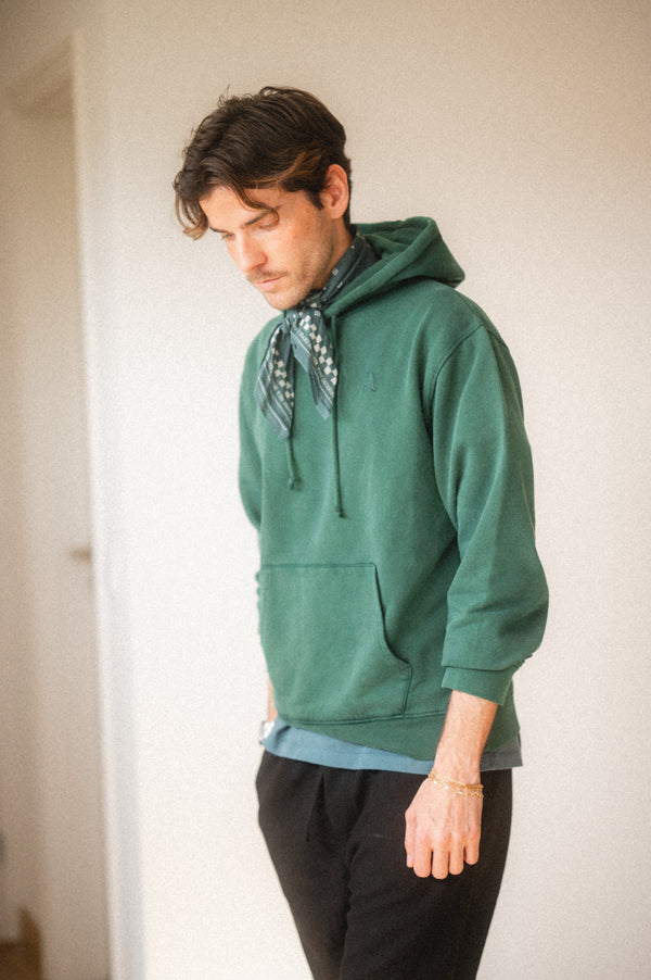 ACID WASH HOODIE | FOREST GREEN