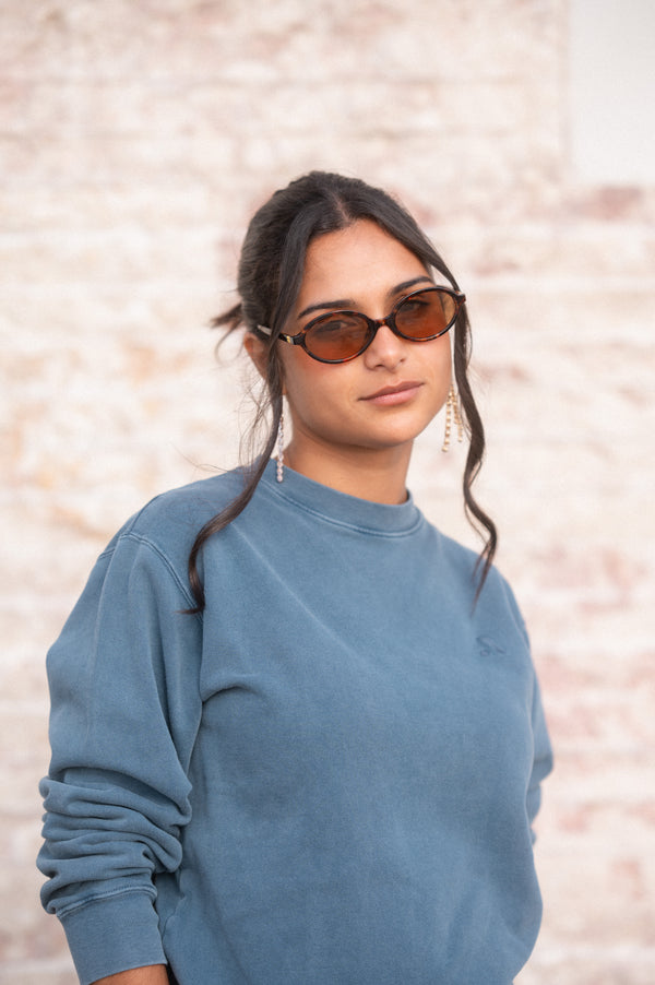 ACID WASH SWEATSHIRT | NAVY BLUE