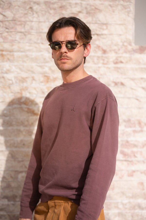 ACID WASH SWEATSHIRT | BORDEAUX