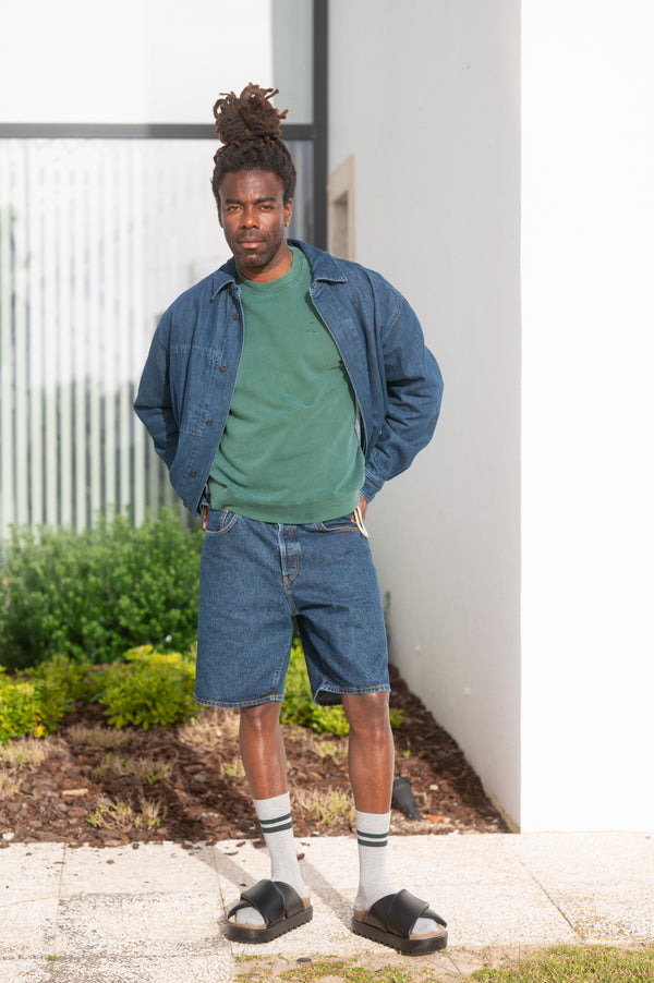 ACID WASH SWEATSHIRT | FOREST GREEN