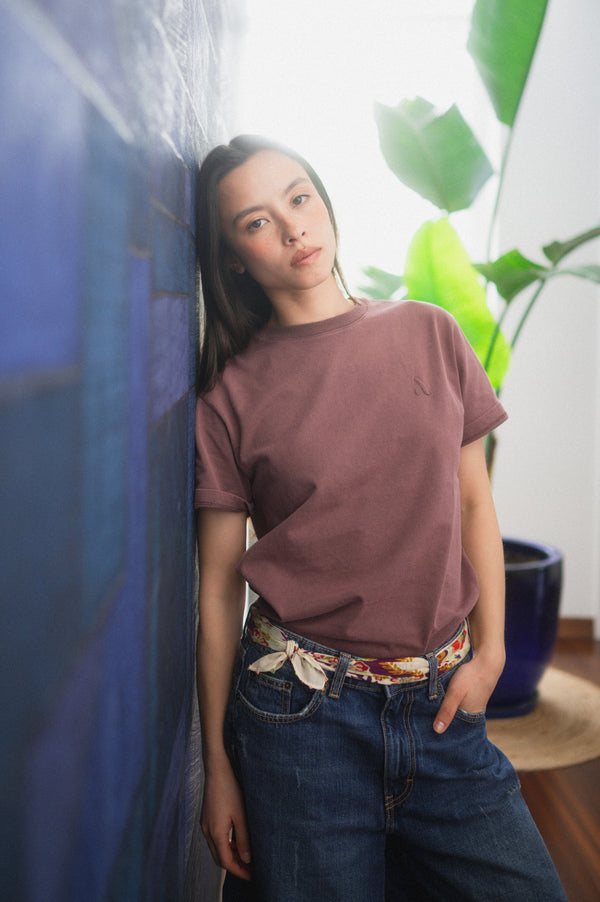 ACID WASH T-SHIRT | BORDEAUX