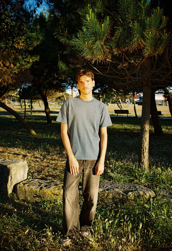 ACID WASH T-SHIRT | NAVY BLUE