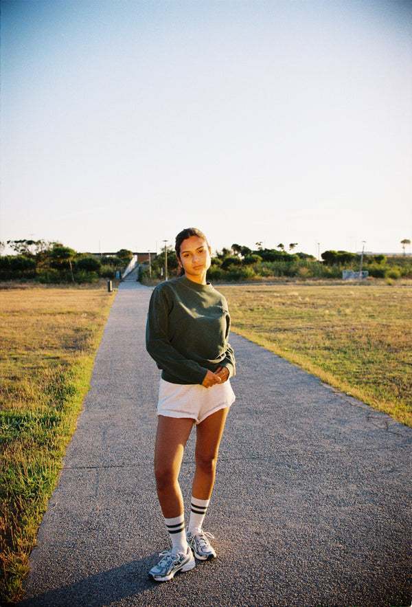ACID WASH SWEATSHIRT | FOREST GREEN