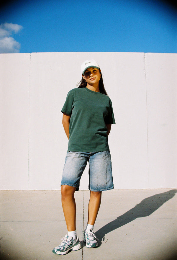 ACID WASH T-SHIRT | FOREST GREEN
