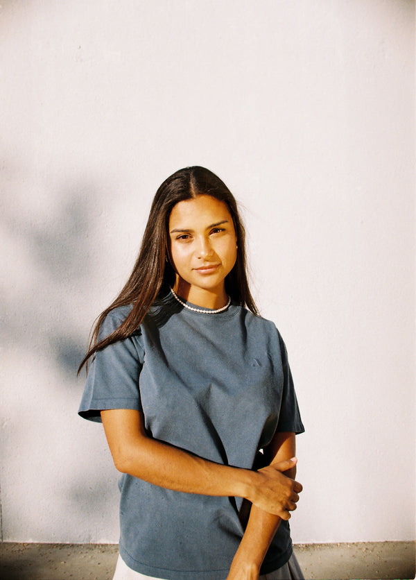 ACID WASH T-SHIRT | NAVY BLUE