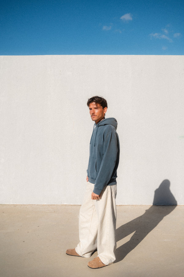 ACID WASH HOODIE | NAVY BLUE