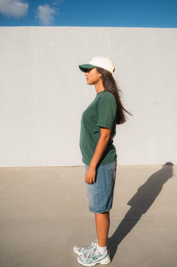 ACID WASH T-SHIRT | FOREST GREEN