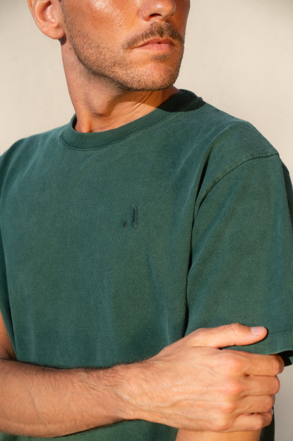 ACID WASH T-SHIRT | FOREST GREEN