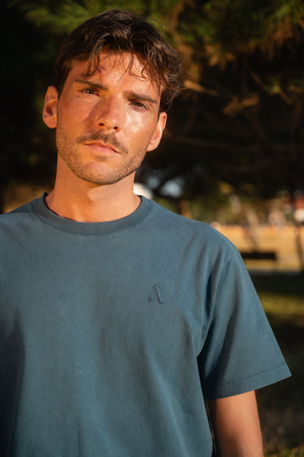 ACID WASH T-SHIRT | NAVY BLUE