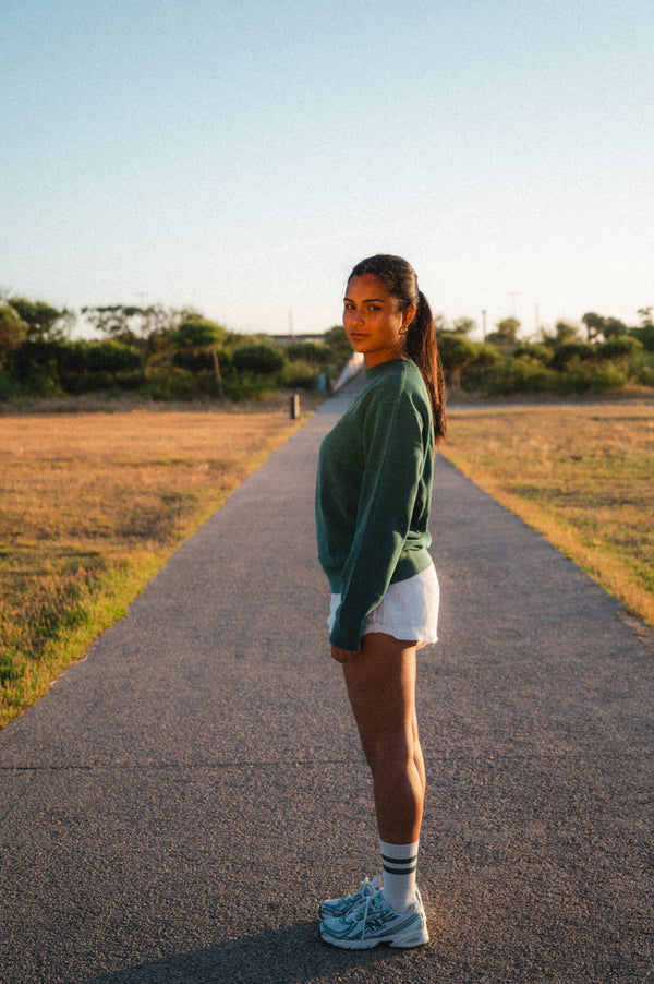 ACID WASH SWEATSHIRT | FOREST GREEN