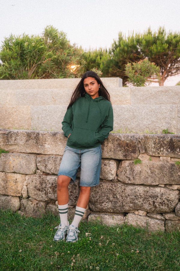 ACID WASH HOODIE | FOREST GREEN