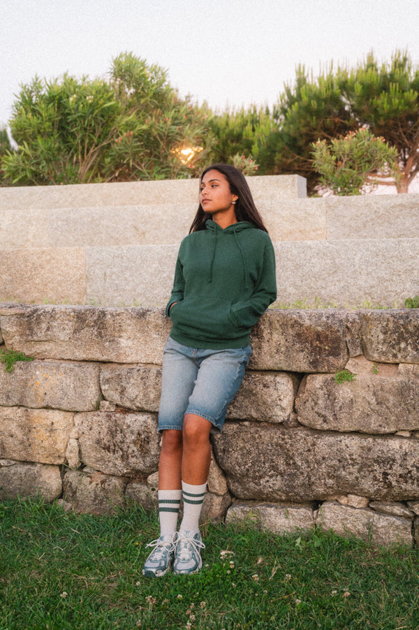 ACID WASH HOODIE | FOREST GREEN