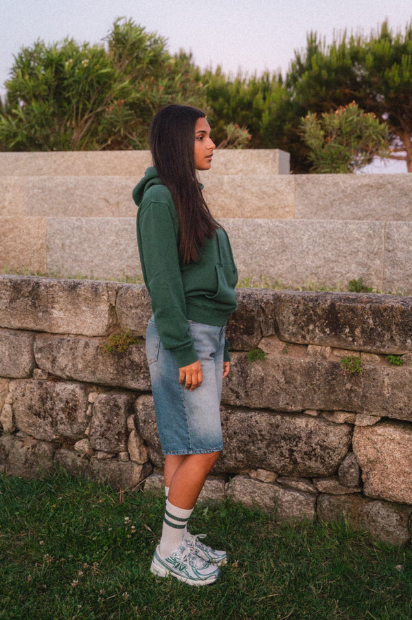 ACID WASH HOODIE | FOREST GREEN